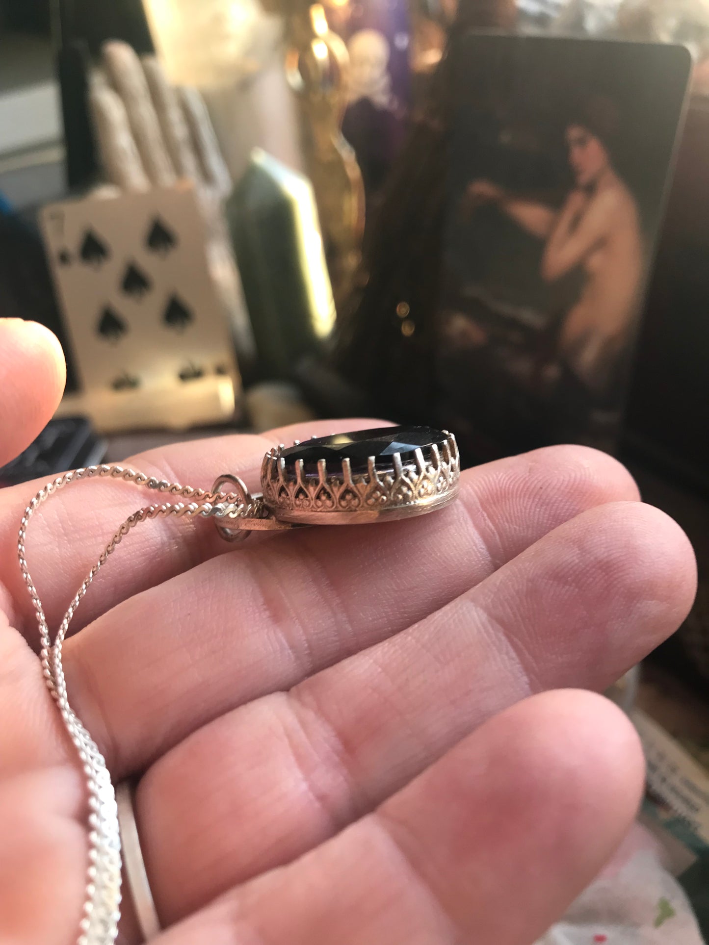 Sterling Silver 12.3 ct Amethyst Pendant